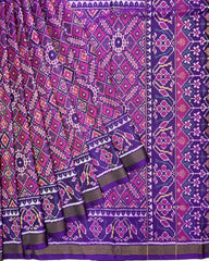 Purple & Pink Manekchowk Patola Saree - SindhoiPatolaArt