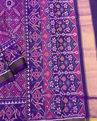 Purple & Pink Manekchowk Patola Saree - SindhoiPatolaArt