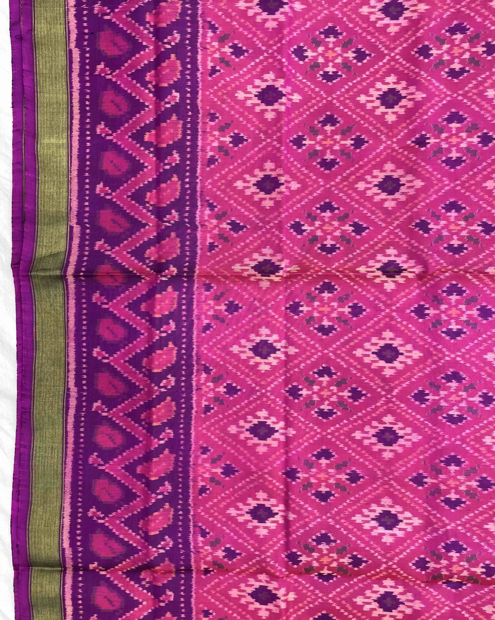 Purple & Pink Panchanda Patola Saree - SindhoiPatolaArt