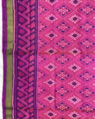 Purple & Pink Panchanda Patola Saree - SindhoiPatolaArt