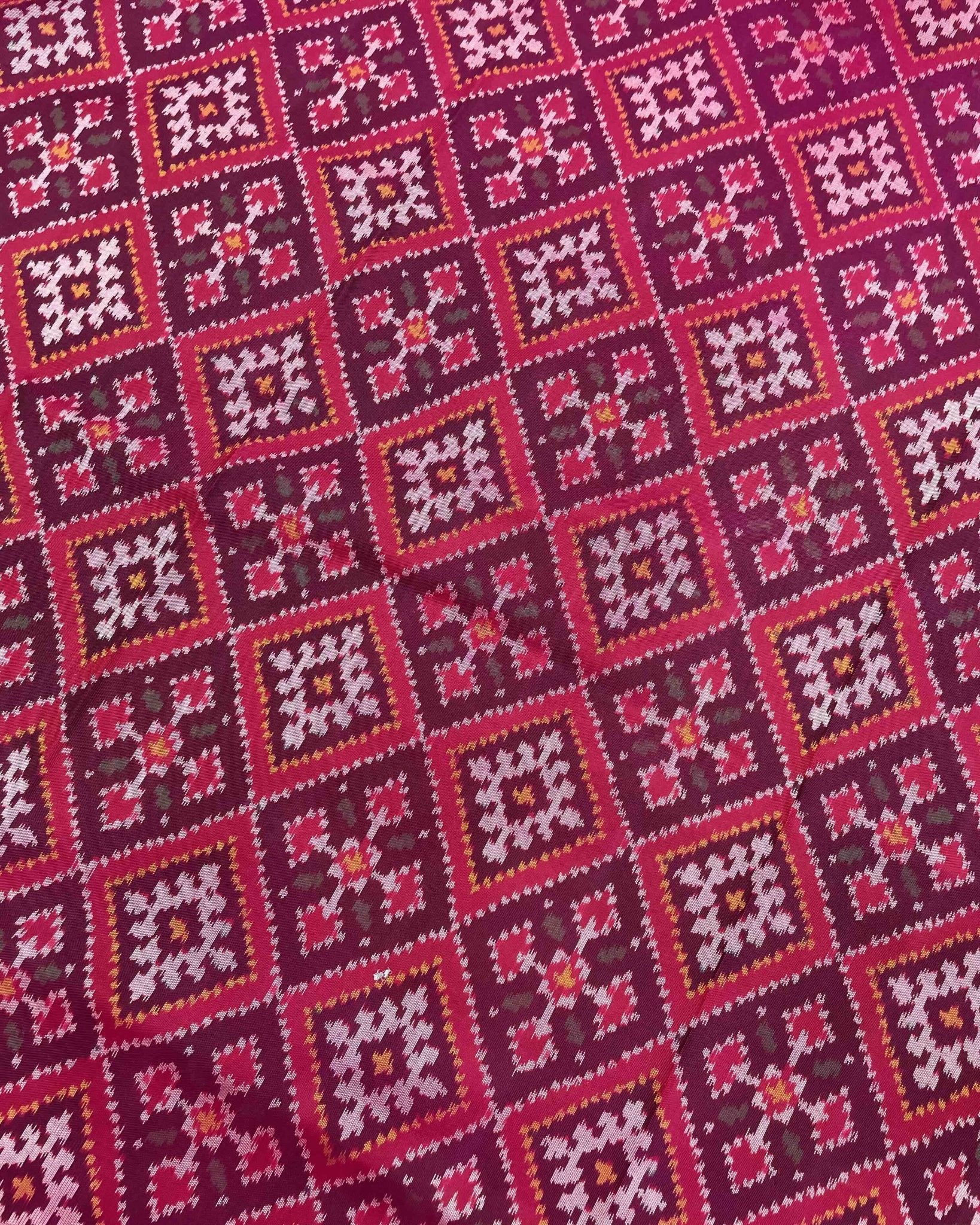 Purple & Pink Panchanda Patola Saree - SindhoiPatolaArt