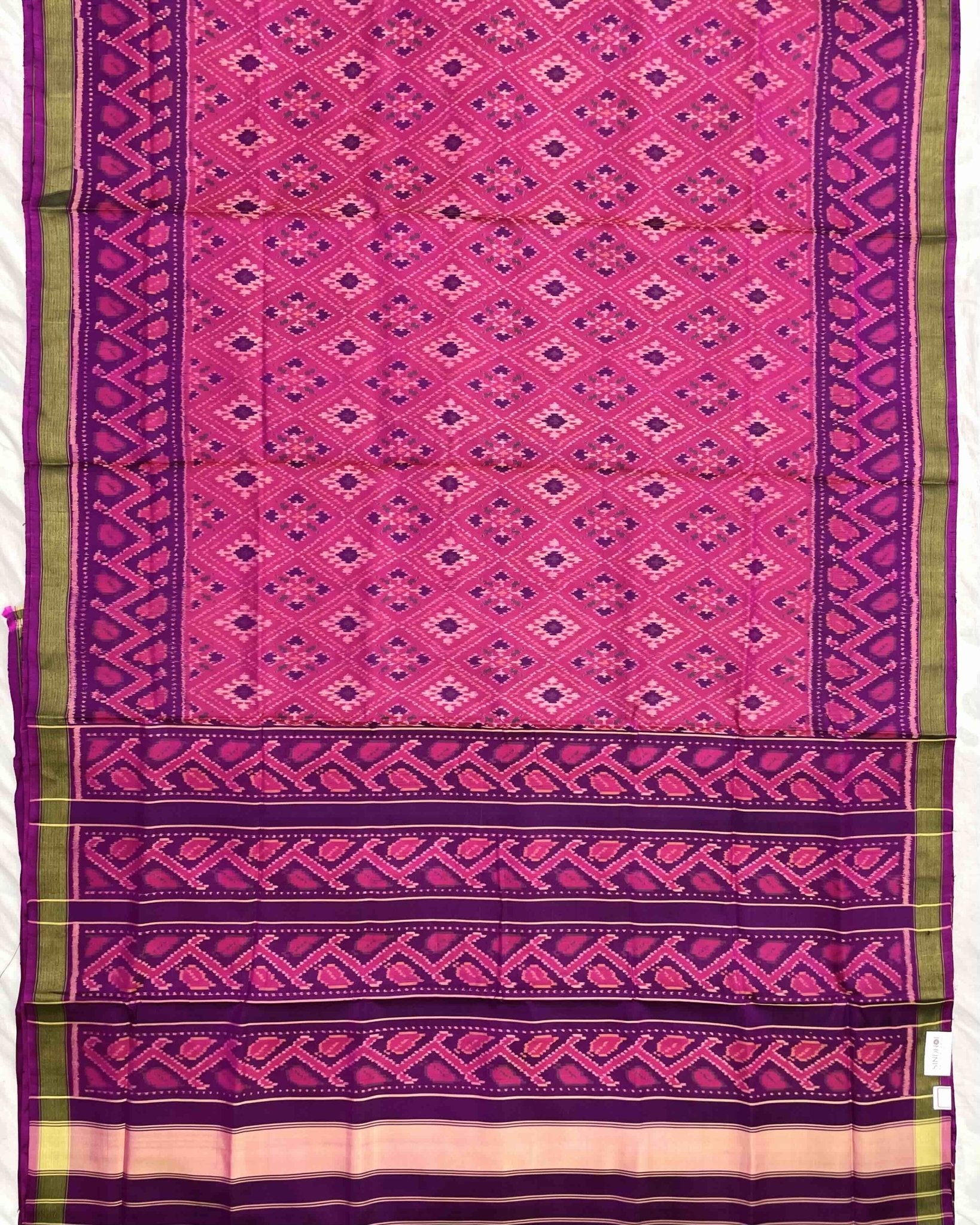 Purple & Pink Panchanda Patola Saree - SindhoiPatolaArt