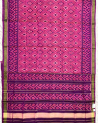 Purple & Pink Panchanda Patola Saree - SindhoiPatolaArt