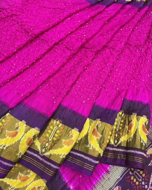 Purple & Pink Patola Bandhej - SindhoiPatolaArt