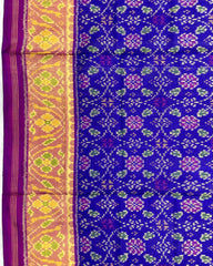 Purple & Purplish Blue Solsitara Design Patola Saree - SindhoiPatolaArt