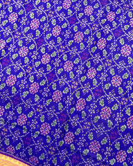 Purple & Purplish Blue Solsitara Design Patola Saree - SindhoiPatolaArt
