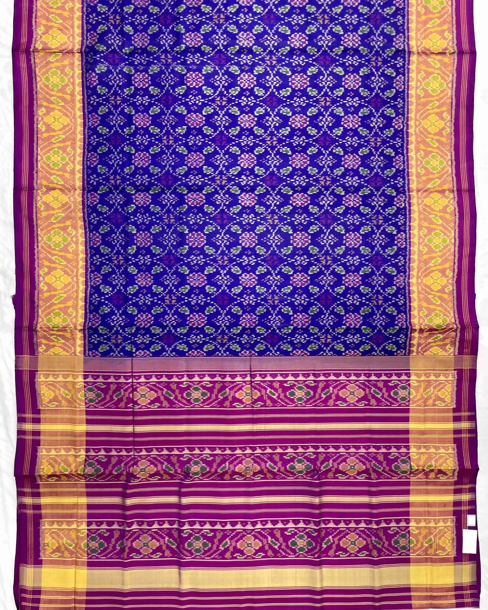Purple & Purplish Blue Solsitara Design Patola Saree - SindhoiPatolaArt