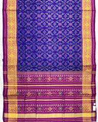 Purple & Purplish Blue Solsitara Design Patola Saree - SindhoiPatolaArt