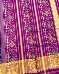 Purple & Purplish Blue Solsitara Design Patola Saree - SindhoiPatolaArt