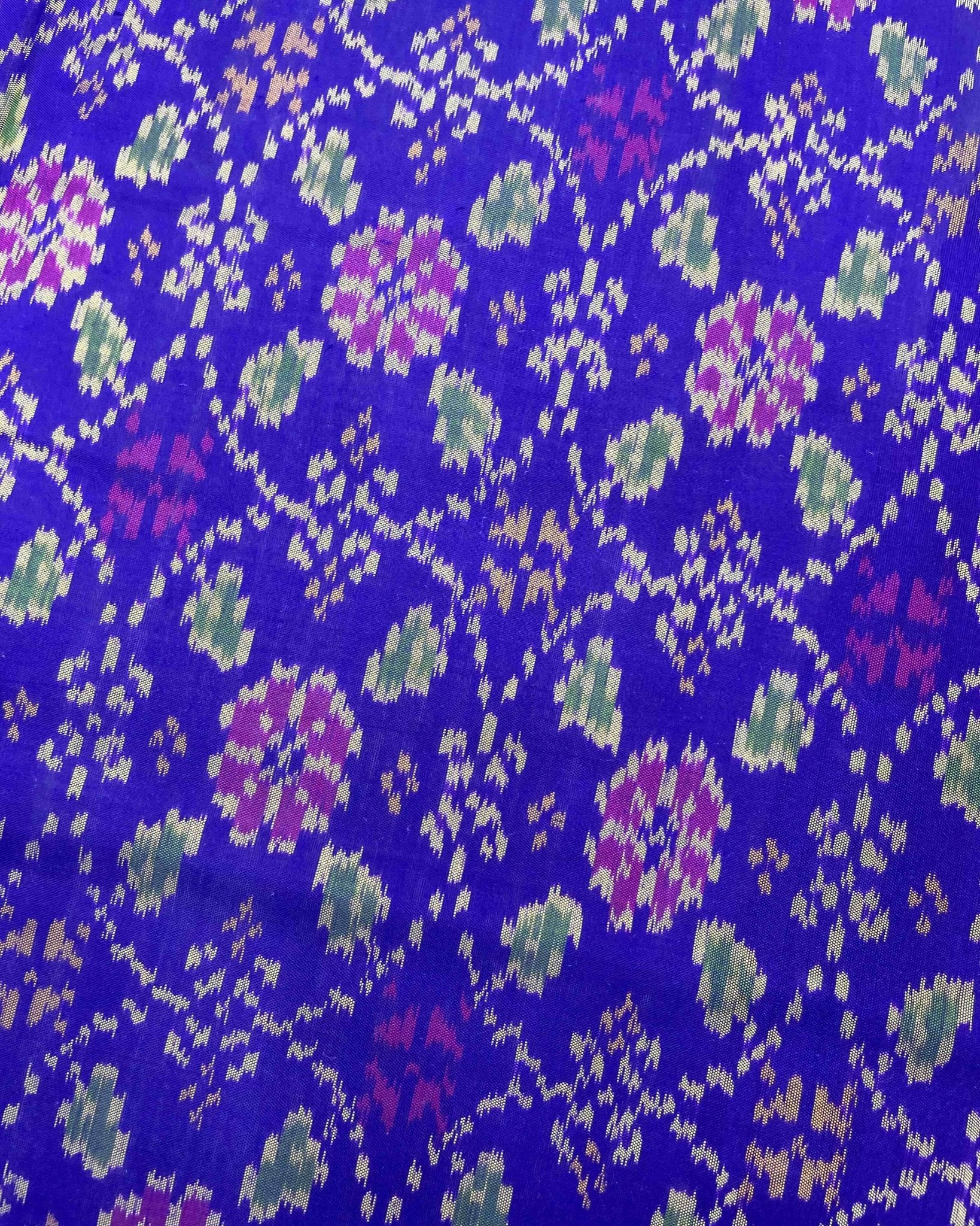 Purple & Purplish Blue Solsitara Design Patola Saree - SindhoiPatolaArt