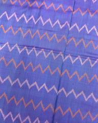 Purple & Purplish Blue Zig Zag Lining Patola Saree - SindhoiPatolaArt
