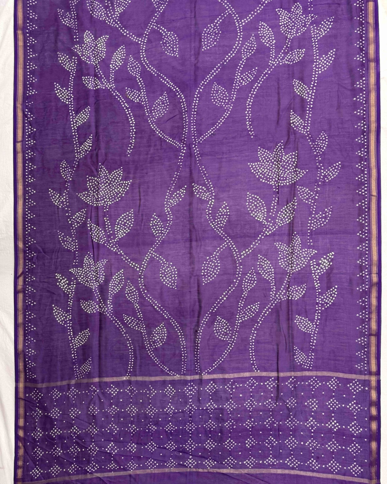 Purple Shaded Chanderi Bandhani Saree - SindhoiPatolaArt