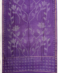 Purple Shaded Chanderi Bandhani Saree - SindhoiPatolaArt