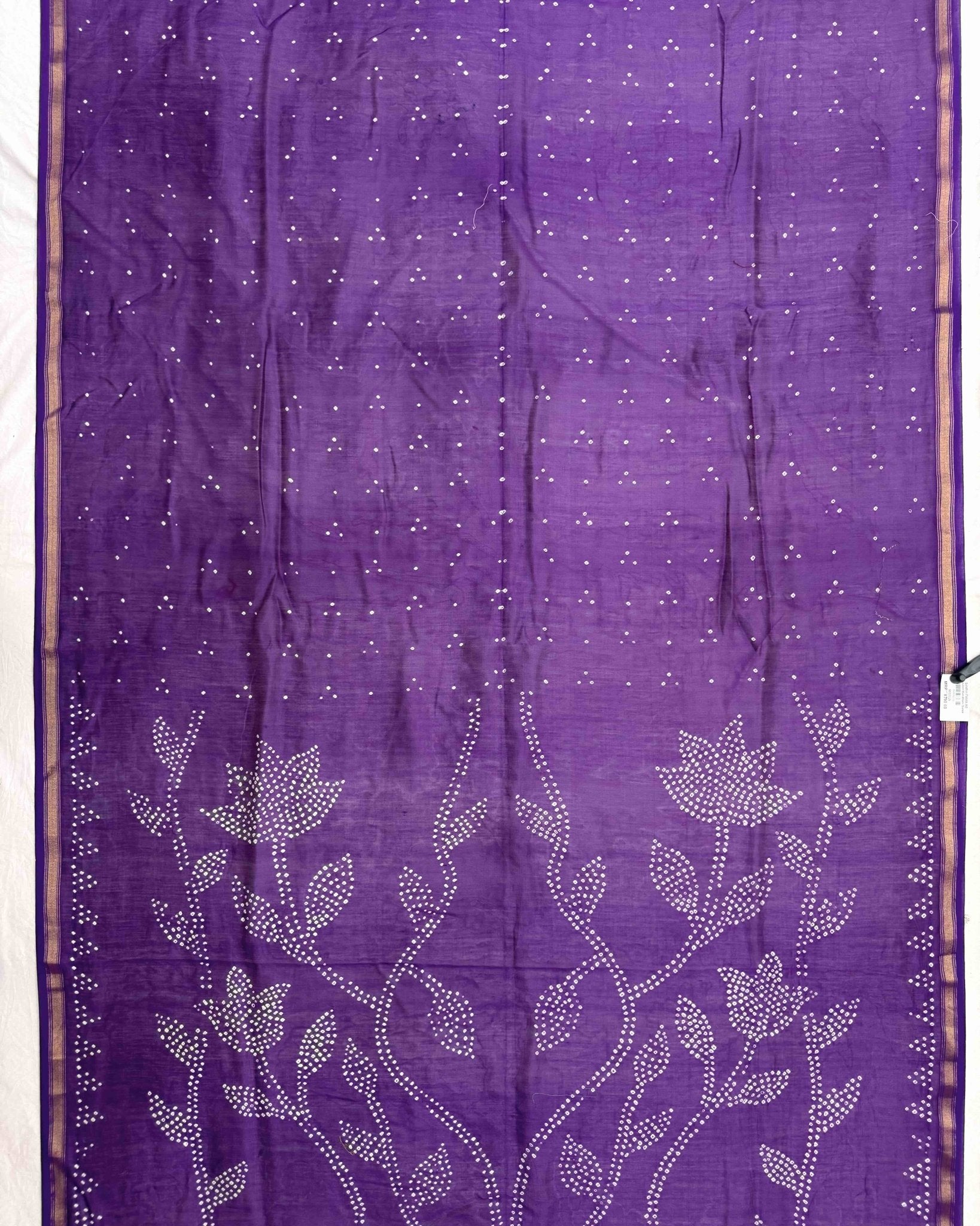 Purple Shaded Chanderi Bandhani Saree - SindhoiPatolaArt