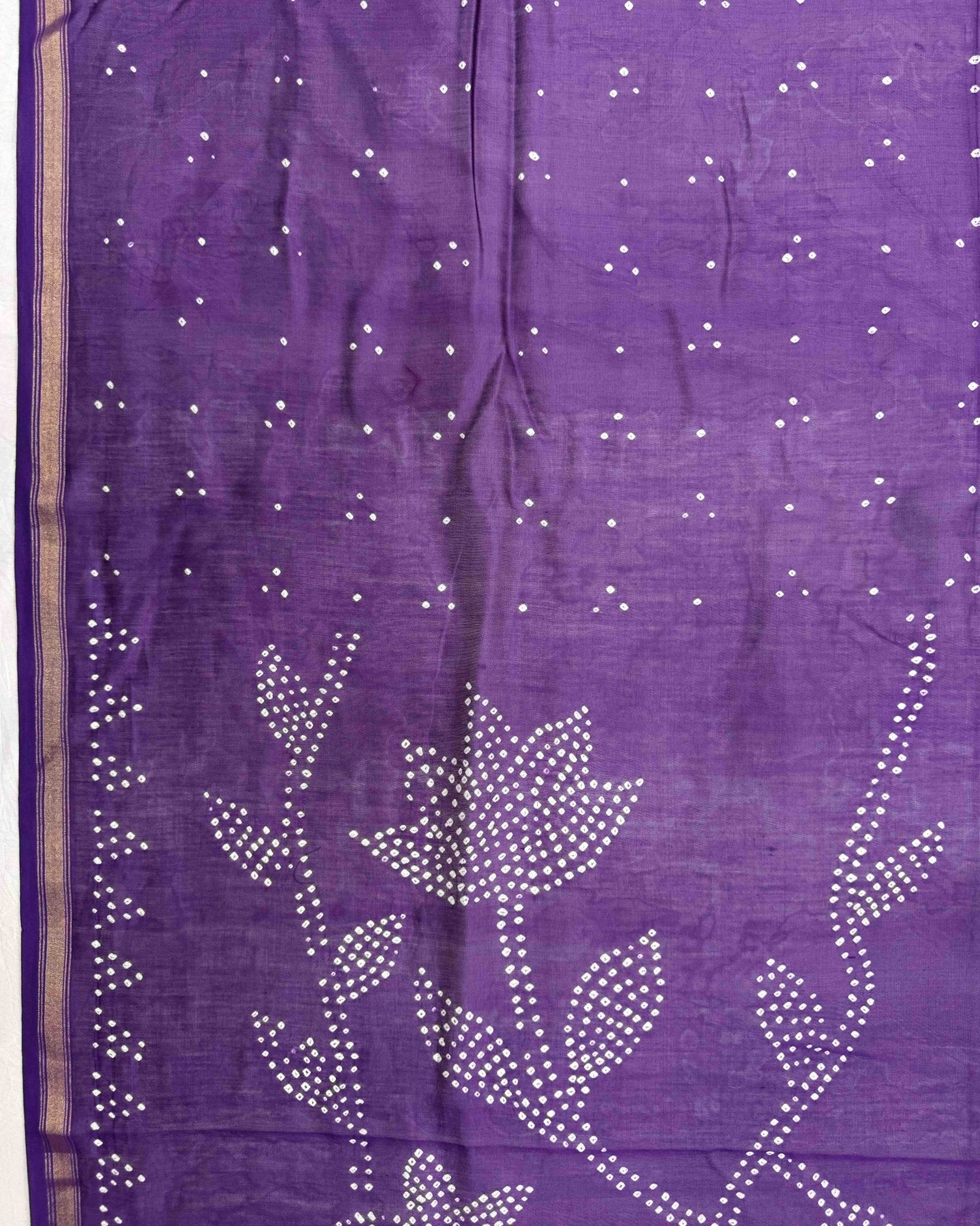 Purple Shaded Chanderi Bandhani Saree - SindhoiPatolaArt