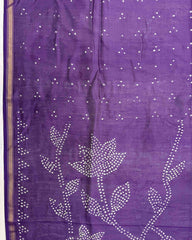 Purple Shaded Chanderi Bandhani Saree - SindhoiPatolaArt