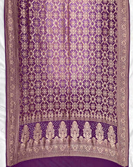 Purple Shaded Georgette Bandhani Dupatta - SindhoiPatolaArt