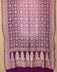 Purple Shaded Georgette Bandhani Dupatta - SindhoiPatolaArt