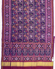 Purple Small Narikunj Patola Saree - SindhoiPatolaArt