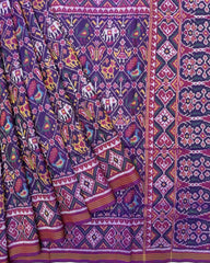 Purple Small Narikunj Patola Saree - SindhoiPatolaArt