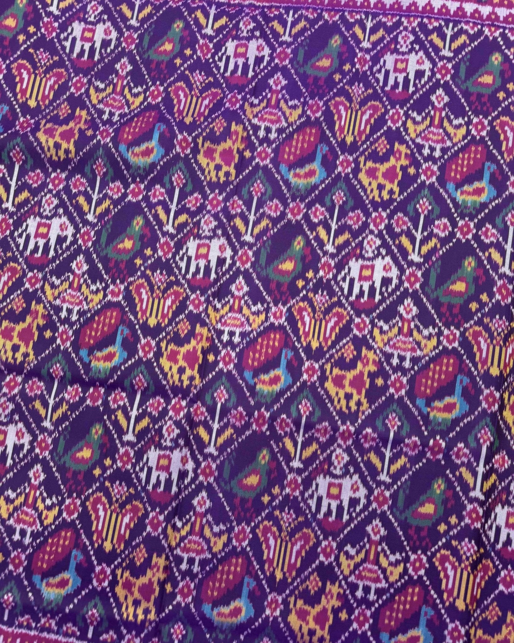 Purple Small Narikunj Patola Saree - SindhoiPatolaArt