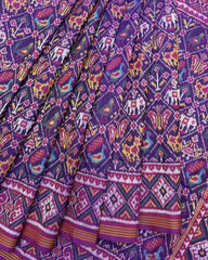 Purple Small Narikunj Patola Saree - SindhoiPatolaArt