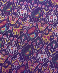 Purple Small Narikunj Patola Saree - SindhoiPatolaArt