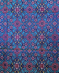 Purple & Turquoise Navratan Patola Dupatta - SindhoiPatolaArt