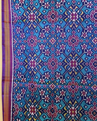 Purple & Turquoise Navratan Patola Dupatta - SindhoiPatolaArt