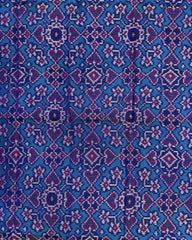 Purple & Turquoise Navratan Semi Double Ikat Patola Dupatta - SindhoiPatolaArt