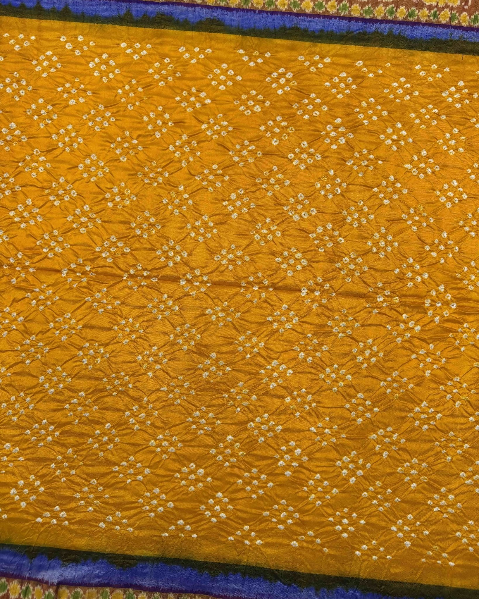 Purple & Yellow Bandhani Patola Saree - SindhoiPatolaArt