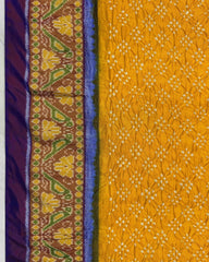 Purple & Yellow Bandhani Patola Saree - SindhoiPatolaArt