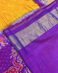 Purple & Yellow Patola Bandhej - SindhoiPatolaArt
