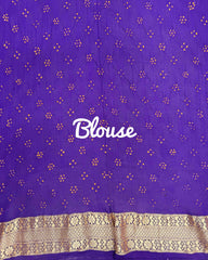 Purplish Blue Banarasi Georgette Bandhani Saree - SindhoiPatolaArt