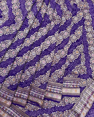 Purplish Blue Georgette Khaddi Bandhani Saree - SindhoiPatolaArt