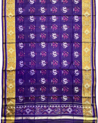 Purplish Blue Narikunj Patola Dupatta - SindhoiPatolaArt