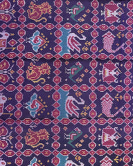 Purplish Blue Narikunj Patola Dupatta - SindhoiPatolaArt