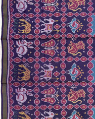 Purplish Blue Narikunj Patola Dupatta - SindhoiPatolaArt