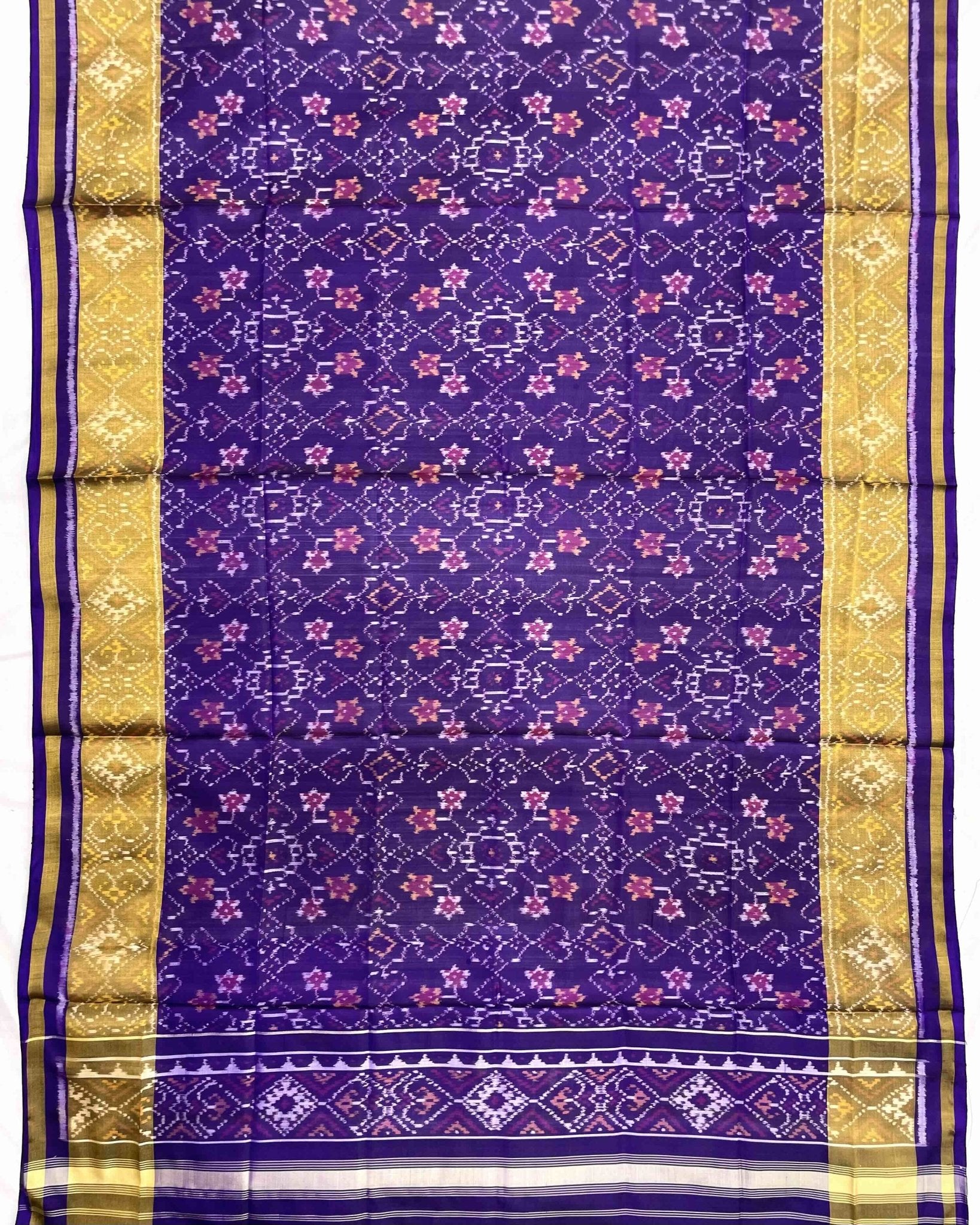 Purplish Blue Navratan Manekchowk Mix Patola Dupatta - SindhoiPatolaArt