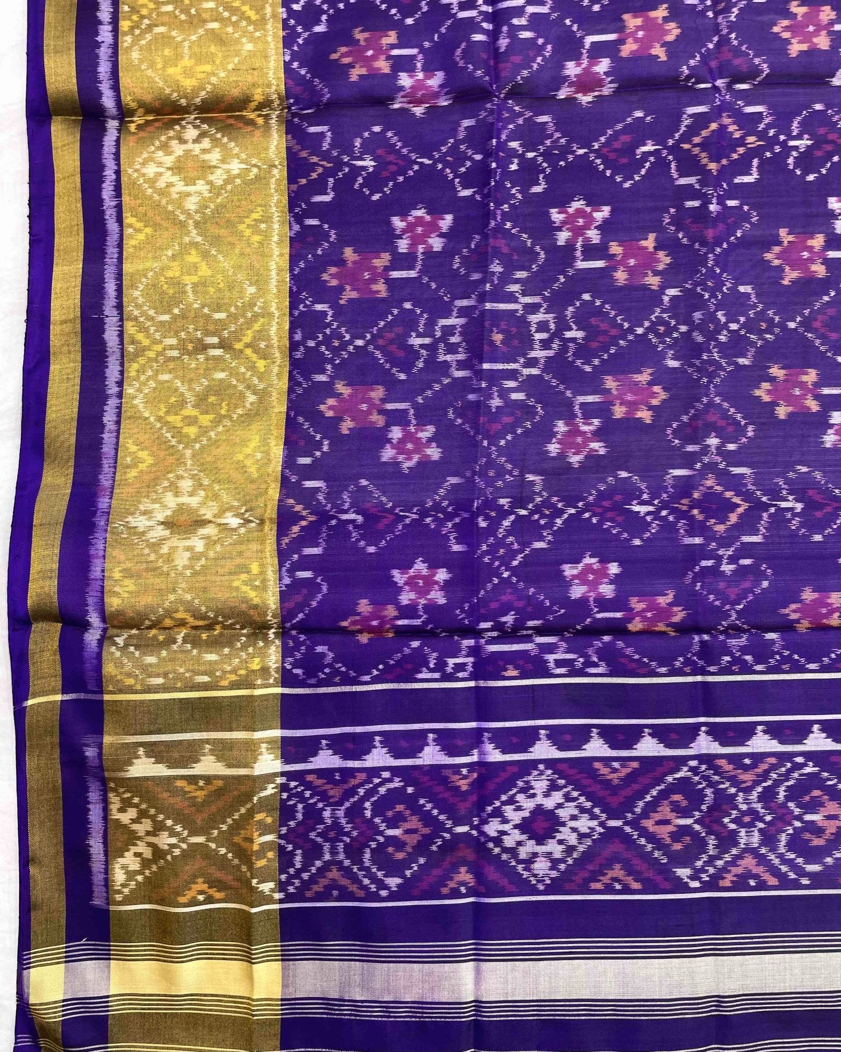 Purplish Blue Navratan Manekchowk Mix Patola Dupatta - SindhoiPatolaArt