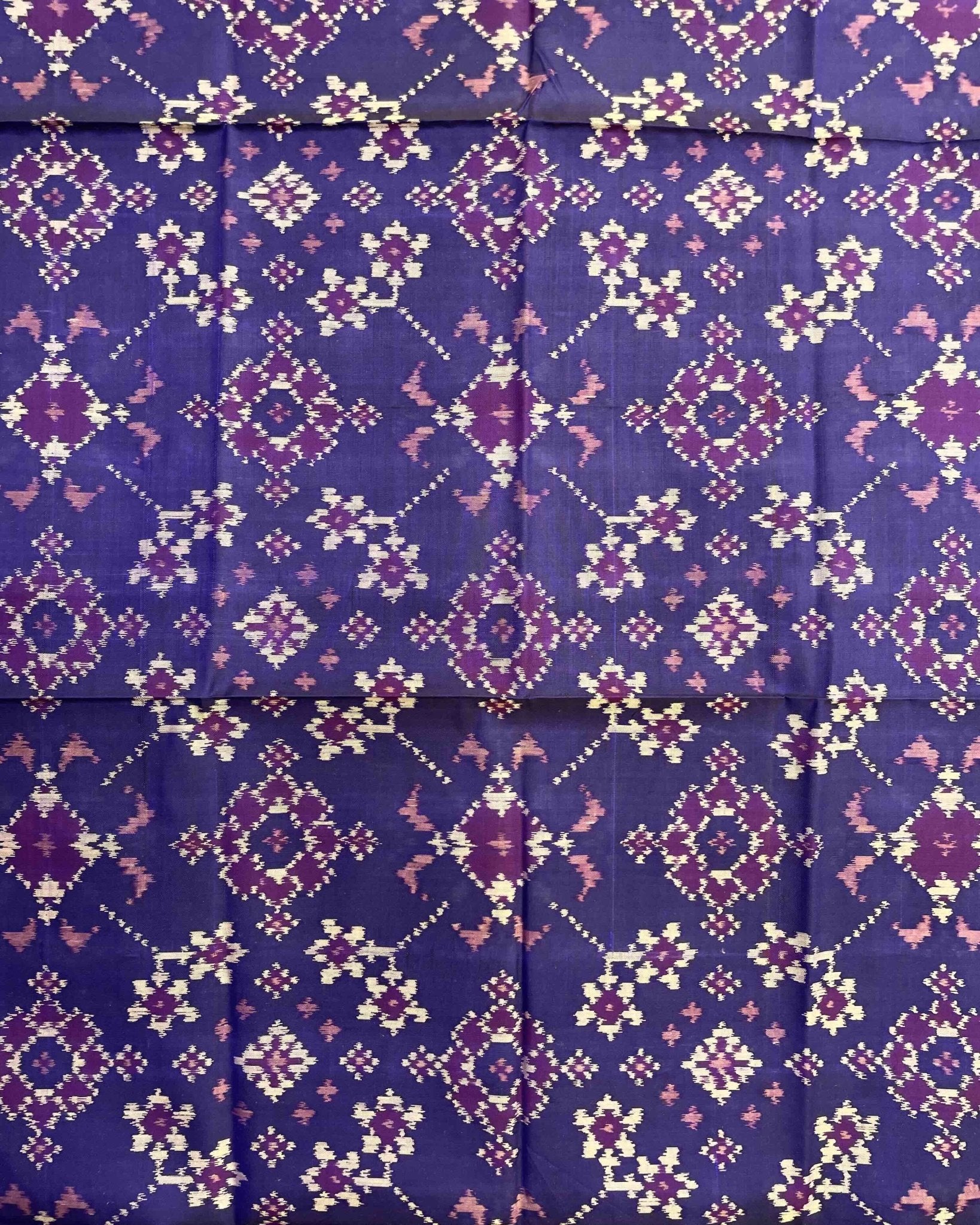 Purplish Blue Navratan Patola Dupatta - SindhoiPatolaArt