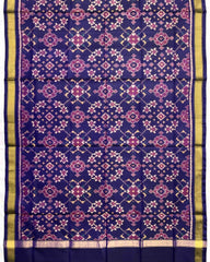 Purplish Blue Navratan Patola Dupatta - SindhoiPatolaArt