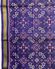 Purplish Blue Navratan Patola Dupatta - SindhoiPatolaArt