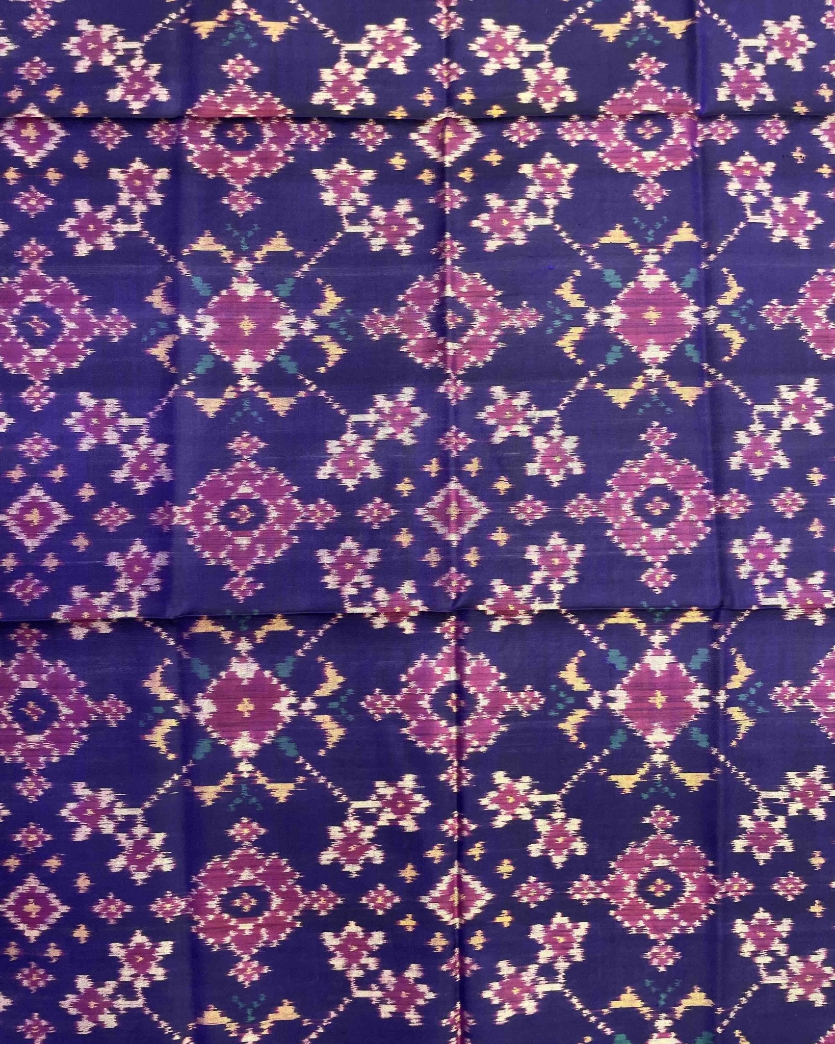 Purplish Blue Navratan Patola Dupatta - SindhoiPatolaArt