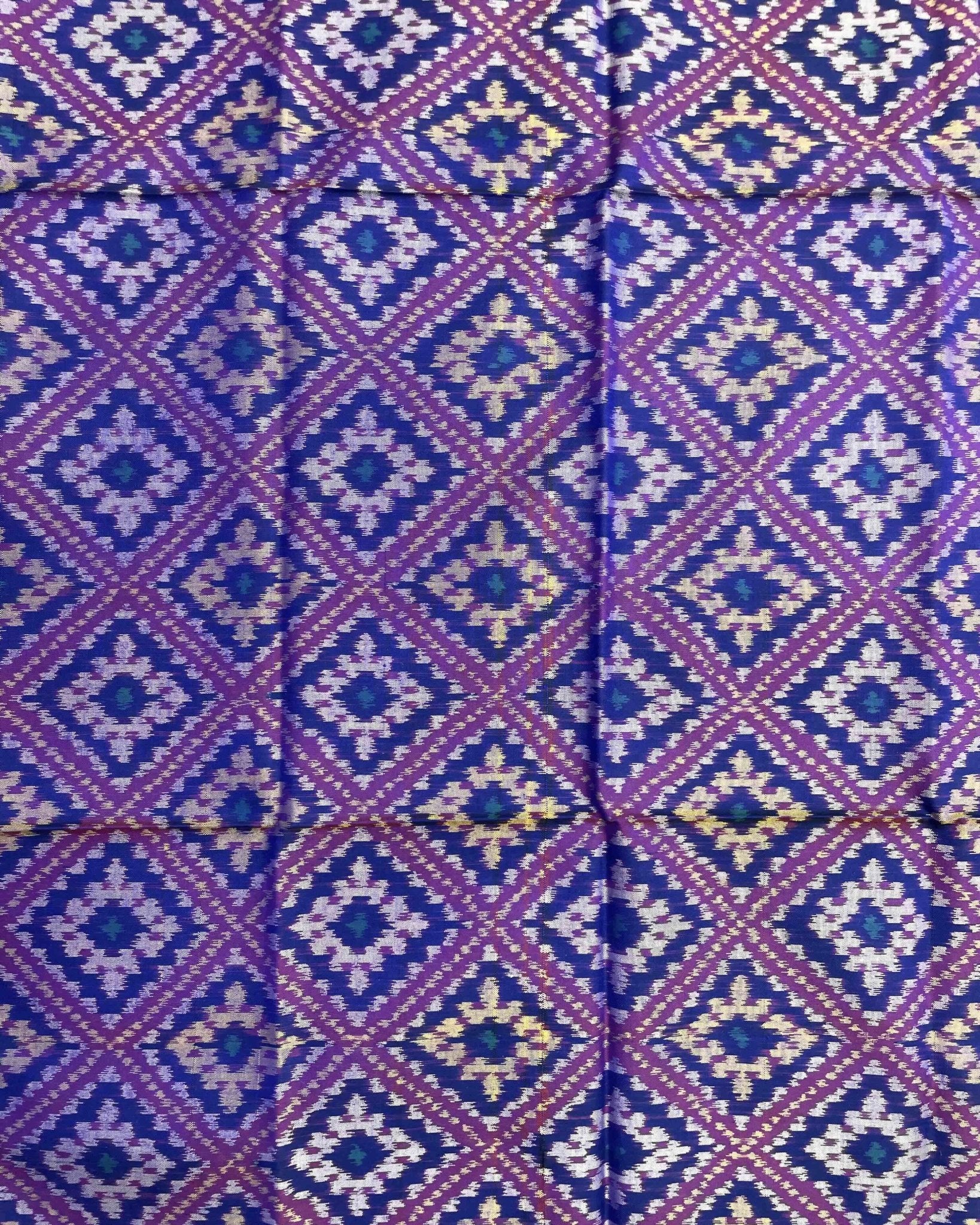 Purplish Blue Panchanda Patola Dupatta - SindhoiPatolaArt