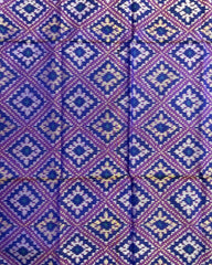 Purplish Blue Panchanda Patola Dupatta - SindhoiPatolaArt
