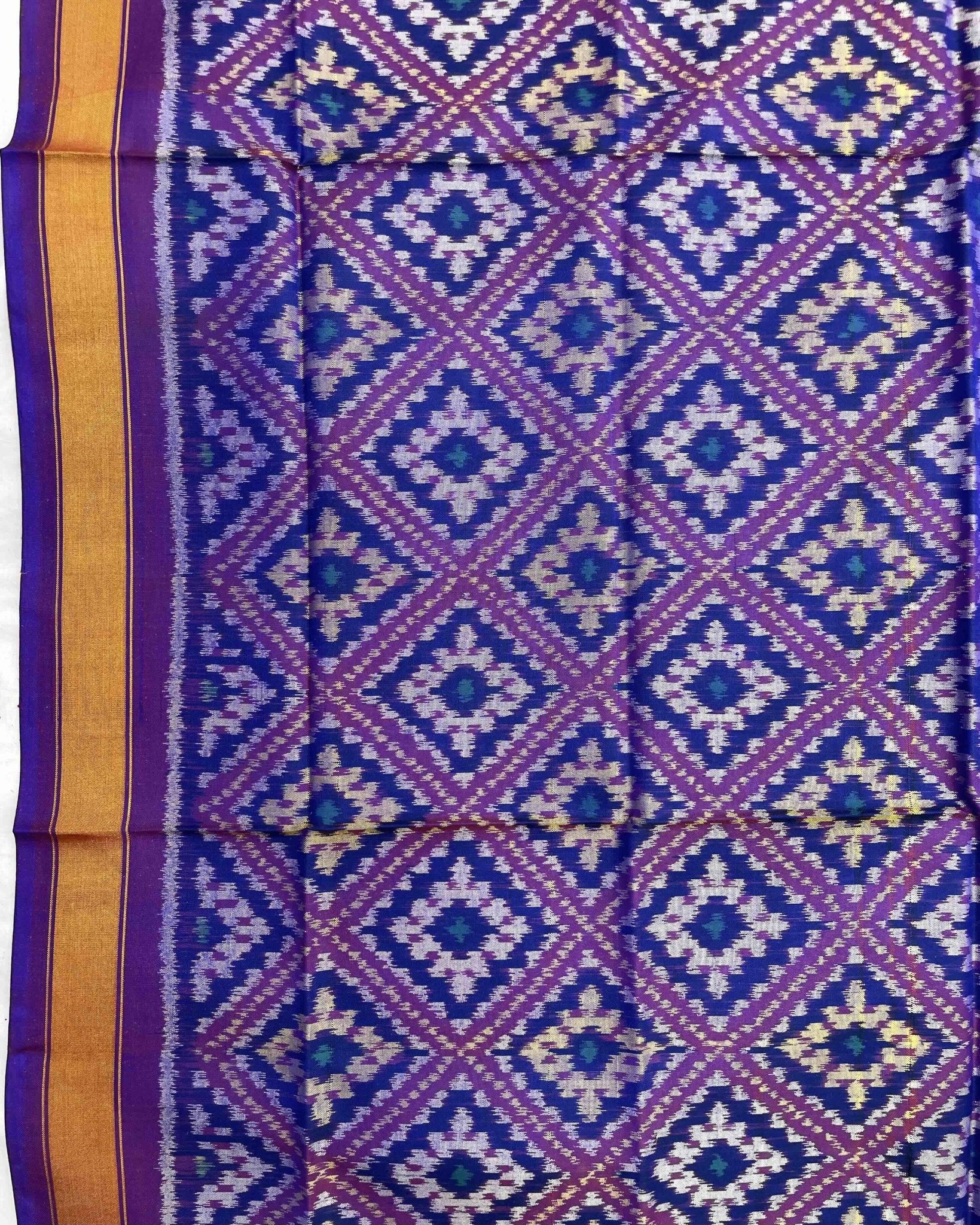 Purplish Blue Panchanda Patola Dupatta - SindhoiPatolaArt