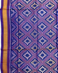 Purplish Blue Panchanda Patola Dupatta - SindhoiPatolaArt