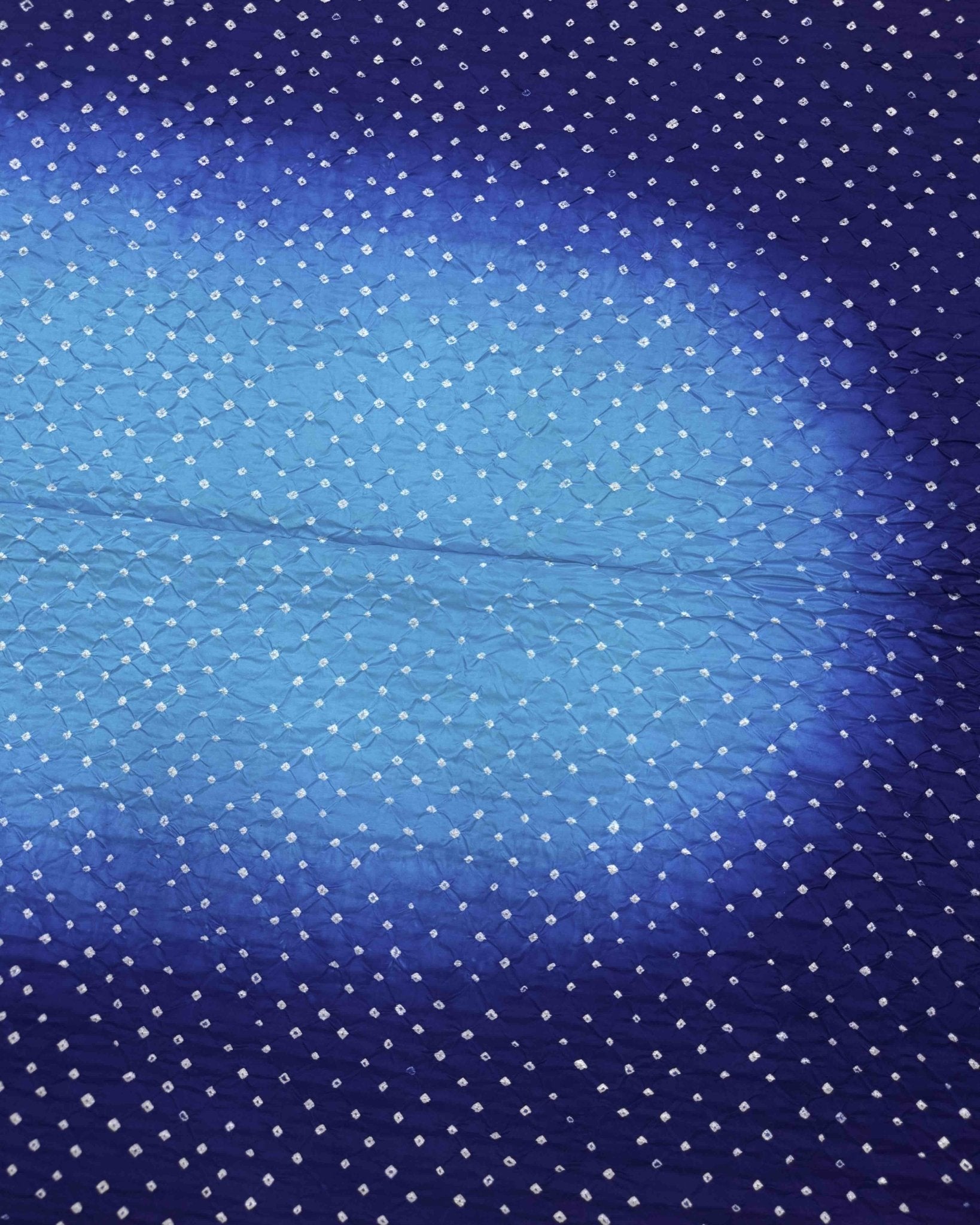 Purplish Blue & Sky Shaded Habotai Bandhani Saree - SindhoiPatolaArt