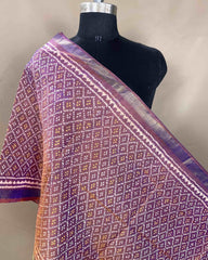 Purplish Booty Patola Stole - SindhoiPatolaArt